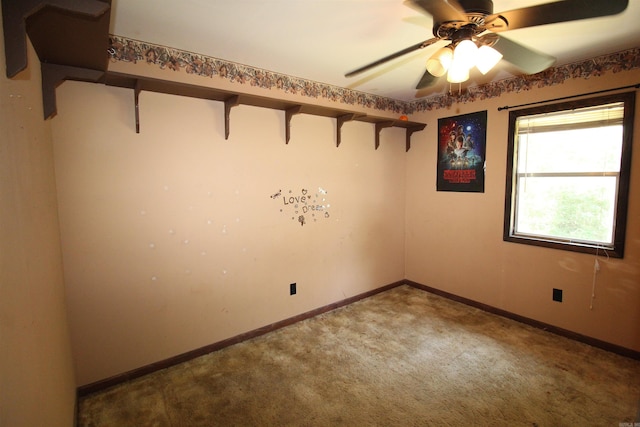 803 Reeder Rd, Leola, AR 72084 - carpeted empty room featuring baseboards and a ceiling fan