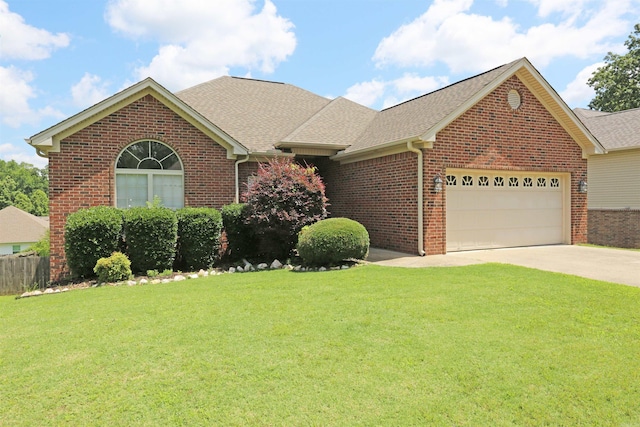 1118 Heights Rd, Benton, AR 72019 - view of front of house with an attached garage, brick siding, concrete driveway, and a shingled roof