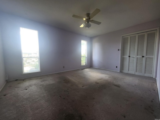 1008 W A Ave, North Little Rock, AR 72116 - unfurnished bedroom with carpet flooring, a closet, and ceiling fan