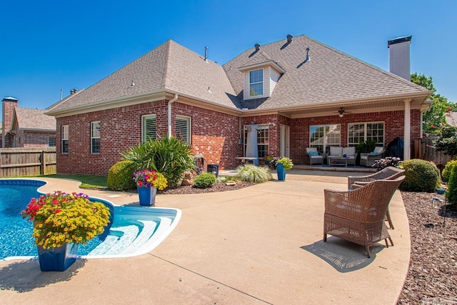 106 Hidden Falls Ln, Maumelle, AR 72113 - view of swimming pool with a patio and a ceiling fan