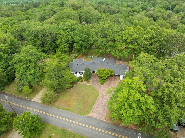 308 Bellaire, Hot Springs, AR 71901 - aerial view of property and surrounding area with a heavily wooded area
