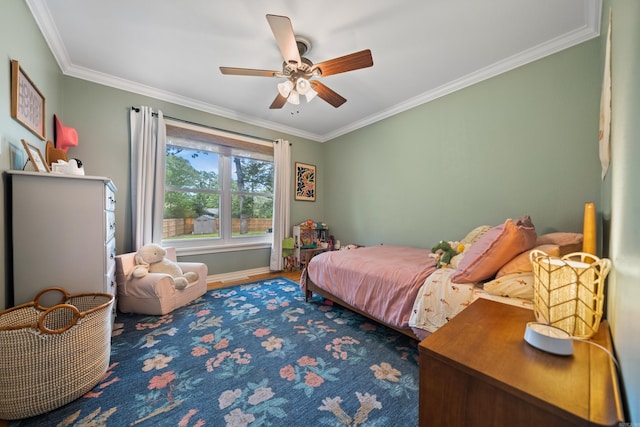 308 Bellaire, Hot Springs, AR 71901 - bedroom with crown molding and a ceiling fan