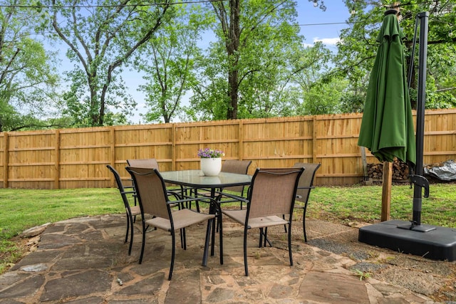 308 Bellaire, Hot Springs, AR 71901 - fenced backyard featuring a patio and outdoor dining area