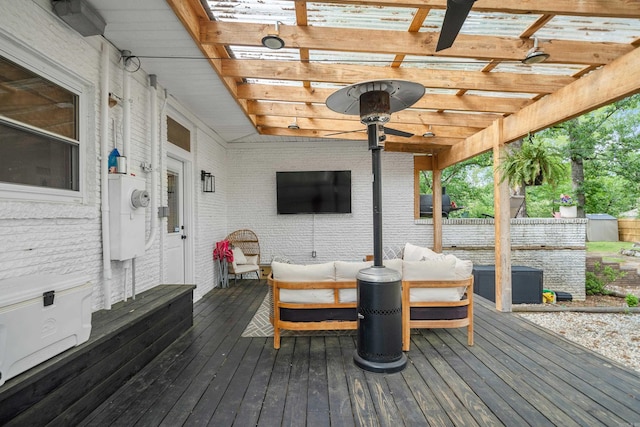 308 Bellaire, Hot Springs, AR 71901 - wooden deck with an outdoor living space and a pergola