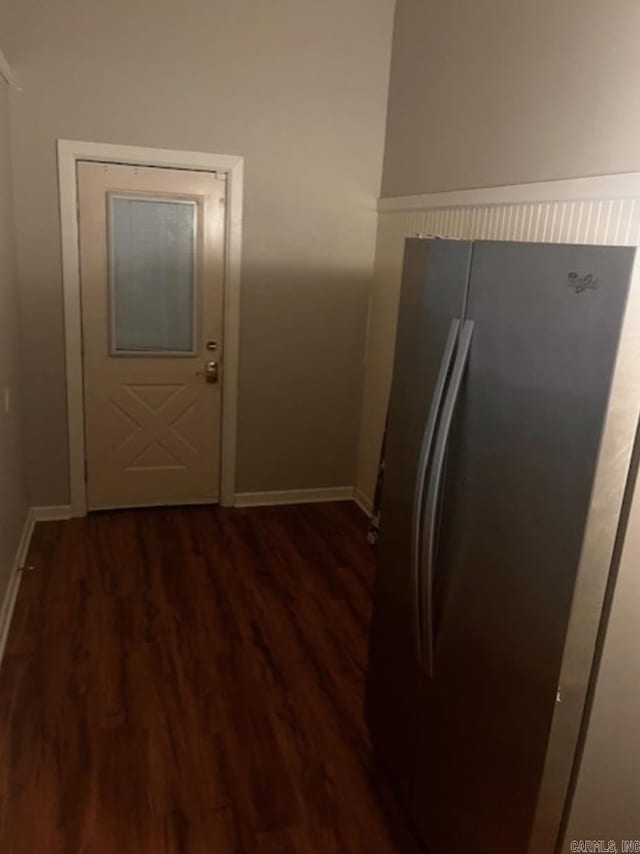 2 Concord Dr, Conway, AR 72034 - kitchen featuring freestanding refrigerator and wood finished floors