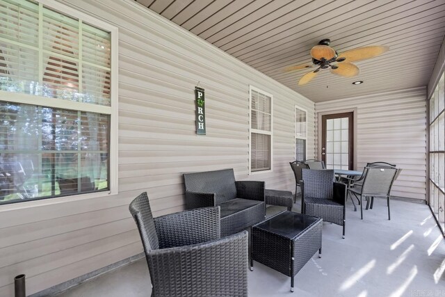 3612 Lexee Dr, Jonesboro, AR 72404 - view of patio / terrace featuring outdoor dining area, ceiling fan, and an outdoor living space