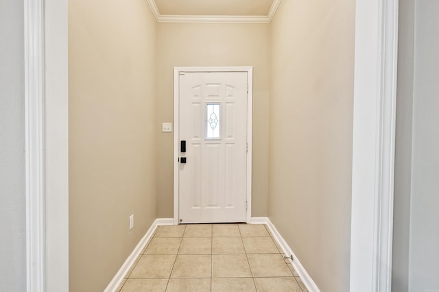 1228 Ridgecrest Dr, Benton, AR 72015 - doorway with ornamental molding and light tile patterned floors