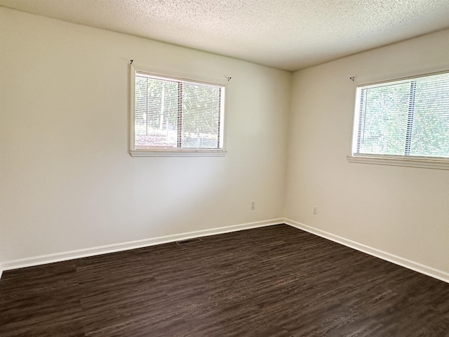 1502 E Emerald Cove Dr, Horseshoe Bend, AR 72512 - unfurnished room with healthy amount of natural light, dark wood finished floors, and a textured ceiling