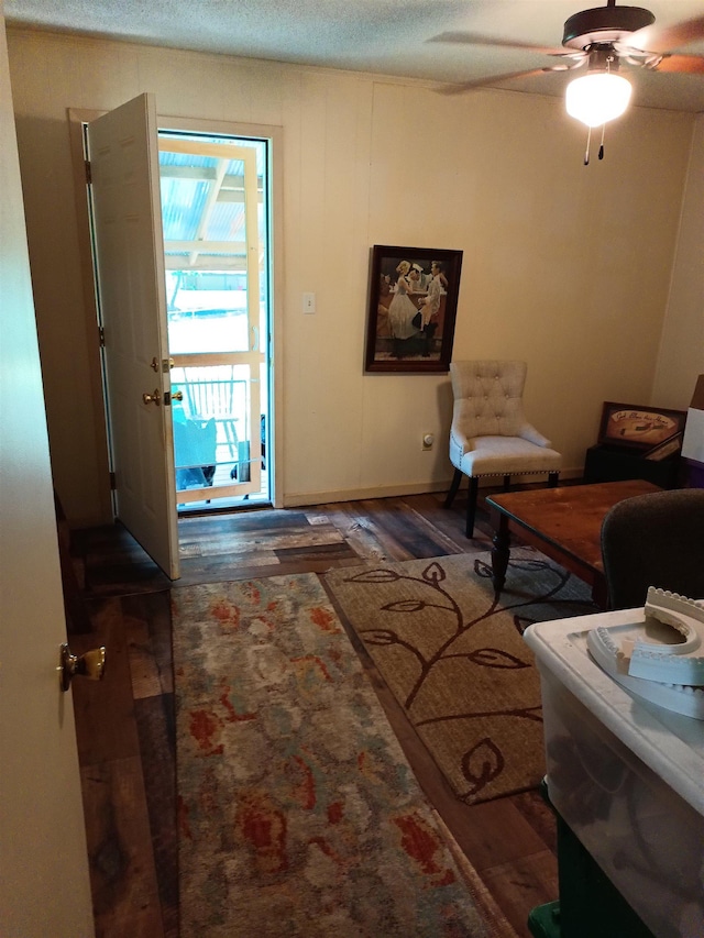 203 Diamond Ln, Horseshoe Bend, AR 72512 - living room featuring wood finished floors and ceiling fan