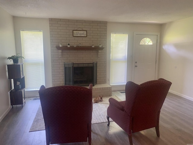 4 Trout, Heber Springs, AR 72543 - living area featuring wood finished floors and a fireplace