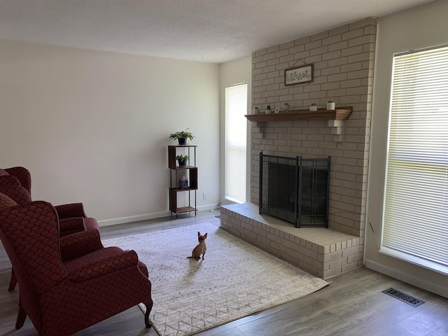 4 Trout, Heber Springs, AR 72543 - living area featuring wood finished floors and a fireplace