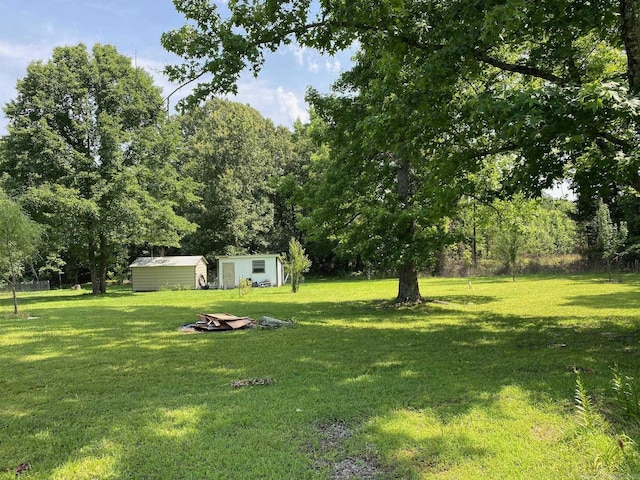4 Trout, Heber Springs, AR 72543 - view of grassy yard with a storage unit