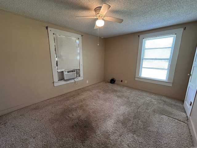 110 Saint Vincent St, Morrilton, AR 72110 - unfurnished room featuring a ceiling fan, cooling unit, a textured ceiling, and carpet flooring