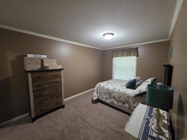 274 Hopewell Hollow Rd, Norfork, AR 72658 - carpeted bedroom featuring ornamental molding and a textured ceiling