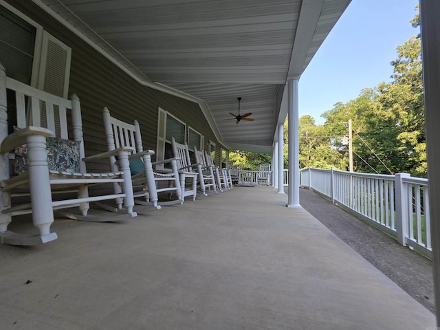 274 Hopewell Hollow Rd, Norfork, AR 72658 - view of patio / terrace with a ceiling fan