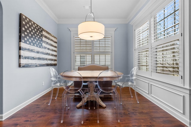 203 Miramar Blvd, Little Rock, AR 72223 - dining room featuring crown molding and wood finished floors