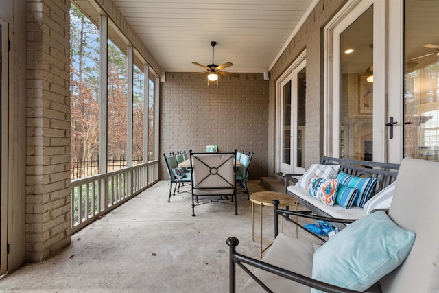 203 Miramar Blvd, Little Rock, AR 72223 - sunroom / solarium featuring ceiling fan