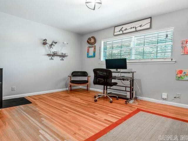 22 Nob Hill Cv, Little Rock, AR 72205 - office area featuring wood finished floors and baseboards