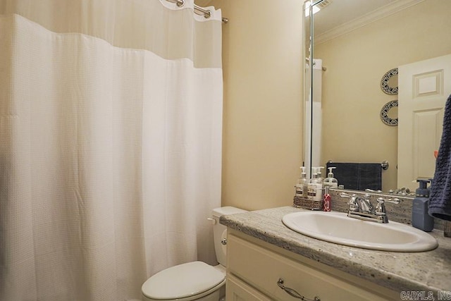 29 Taylor Park Loop, Little Rock, AR 72211 - bathroom featuring crown molding, vanity, and a shower with shower curtain