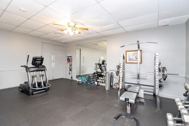 700 E 9th J St Unit 12J, Little Rock, AR 72202 - workout area with a drop ceiling and baseboards