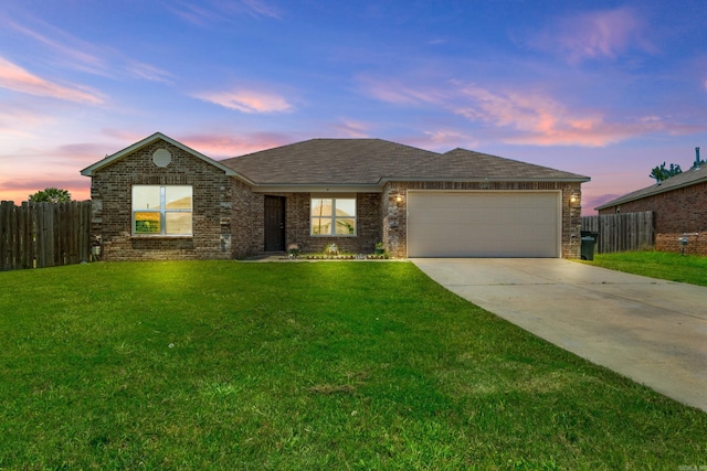 6532 Ridgemist Cv, North Little Rock, AR 72117 - ranch-style house with an attached garage, brick siding, concrete driveway, and roof with shingles