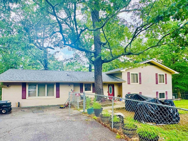 view of split level home