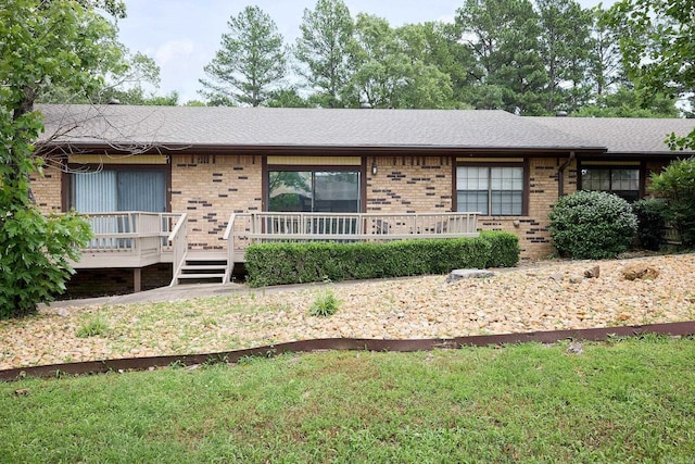 109 Indian Hills St Unit C-5, Hot Springs, AR 71913 - ranch-style home with brick siding, roof with shingles, and a wooden deck