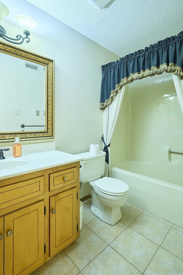 109 Indian Hills St Unit C-5, Hot Springs, AR 71913 - full bath with vanity, tile patterned floors, shower / tub combination, and a textured ceiling