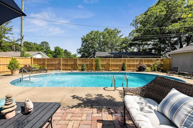 520 E 8th St, Lonoke, AR 72086 - view of swimming pool featuring a fenced backyard and a patio area
