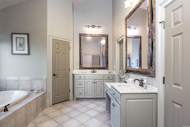 12 Cobblestone Way, Little Rock, AR 72223 - full bath featuring two vanities, a garden tub, and tile patterned flooring