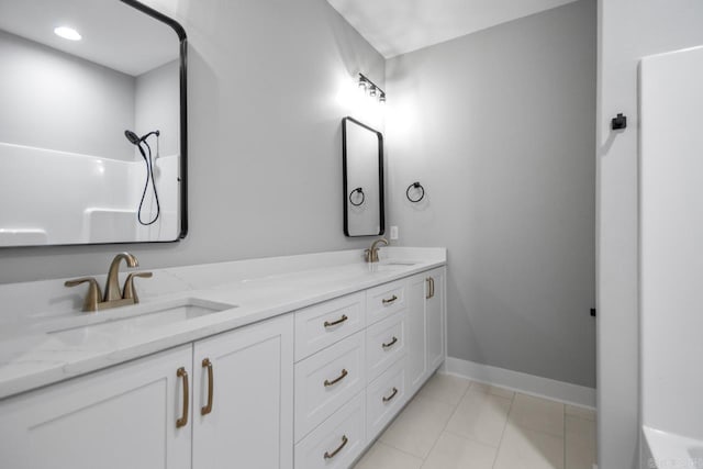 6185 Creekwater, Bryant, AR 72002 - full bath with double vanity and tile patterned floors