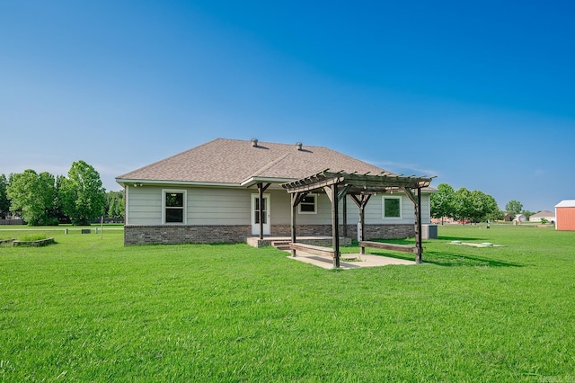 241 Sandy Creek Dr, Ward, AR 72176 - rear view of property featuring a pergola, a yard, and roof with shingles