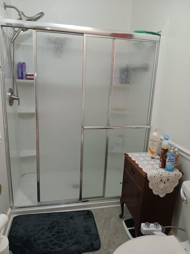 1402 Holmes Rd, Searcy, AR 72143 - bathroom featuring toilet and a shower stall