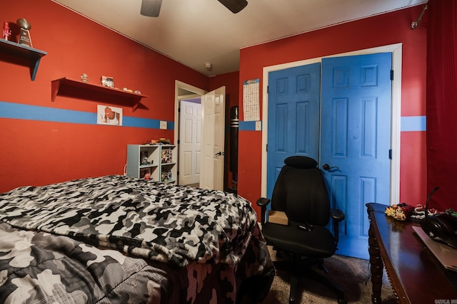 344 Austin Creek Dr, Austin, AR 72007 - carpeted bedroom featuring a closet and a ceiling fan