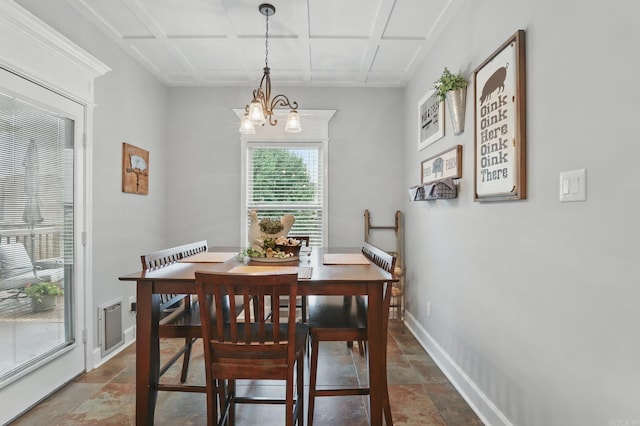 3051 Mount Mcgregor Dr, Benton, AR 72019 - dining room with stone tile floors and a chandelier