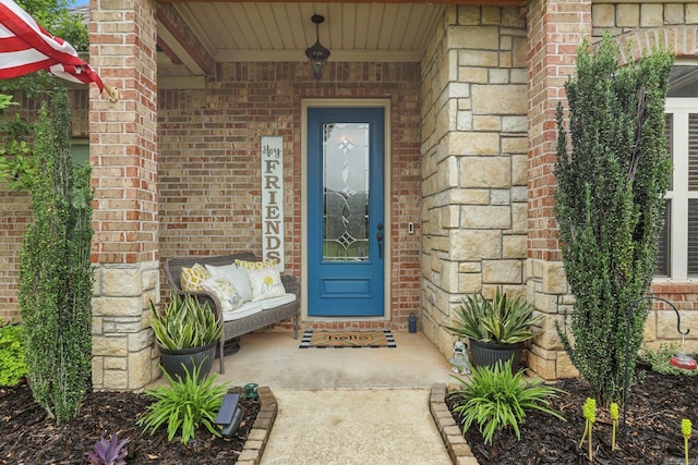 3051 Mount Mcgregor Dr, Benton, AR 72019 - entrance to property featuring brick siding, stone siding, and covered porch