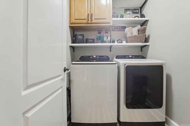 3051 Mount Mcgregor Dr, Benton, AR 72019 - laundry room with washer and clothes dryer and cabinet space