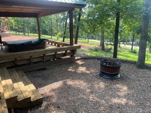 view of yard with a deck