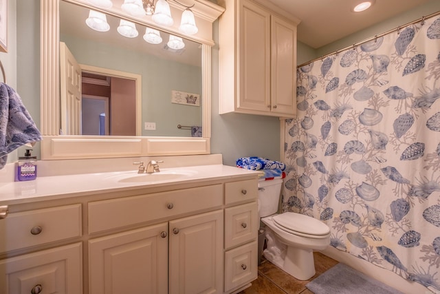 6708 Austin Harbor Loop, Sherwood, AR 72120 - full bathroom featuring vanity, tile patterned floors, and a shower with shower curtain