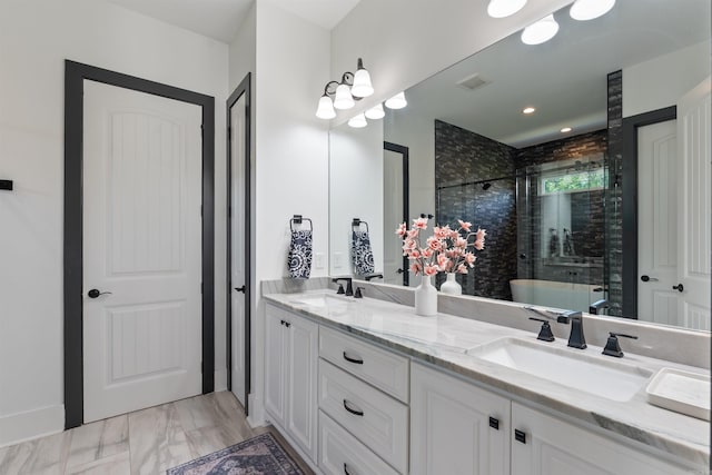 18001 Oak Creek Pl, Little Rock, AR 72223 - full bath featuring double vanity and a stall shower
