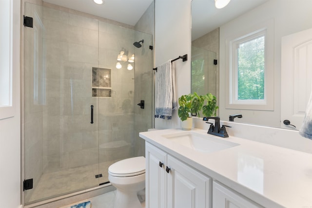18001 Oak Creek Pl, Little Rock, AR 72223 - bathroom featuring vanity and a stall shower