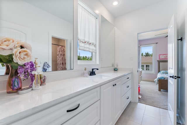 18001 Oak Creek Pl, Little Rock, AR 72223 - bathroom featuring vanity, tile patterned flooring, and recessed lighting