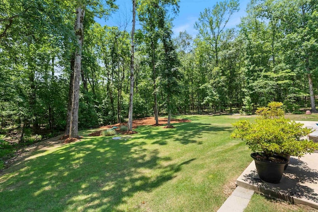 18001 Oak Creek Pl, Little Rock, AR 72223 - view of green lawn with a wooded view