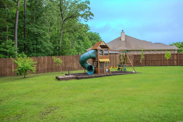 1027 Evening Sunset Cir, Redfield, AR 72132 - view of jungle gym featuring a fenced backyard