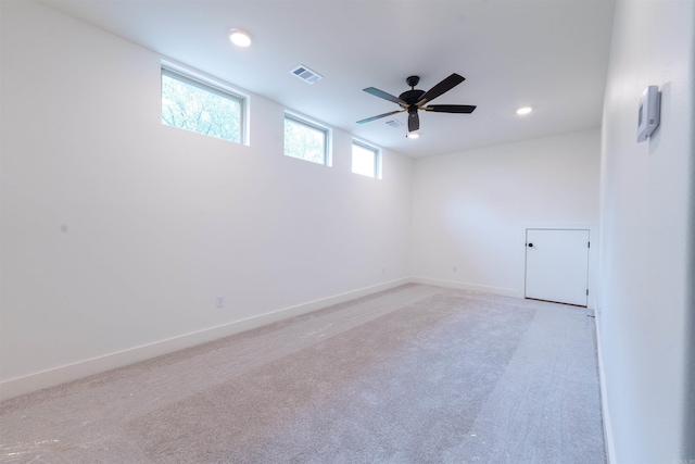 14408 Stonebrook Ln, Maumelle, AR 72113 - spare room featuring light colored carpet, recessed lighting, and ceiling fan