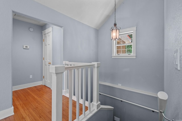 175 Appaloosa Trl, Hot Springs, AR 71909 - stairs featuring wood finished floors and vaulted ceiling