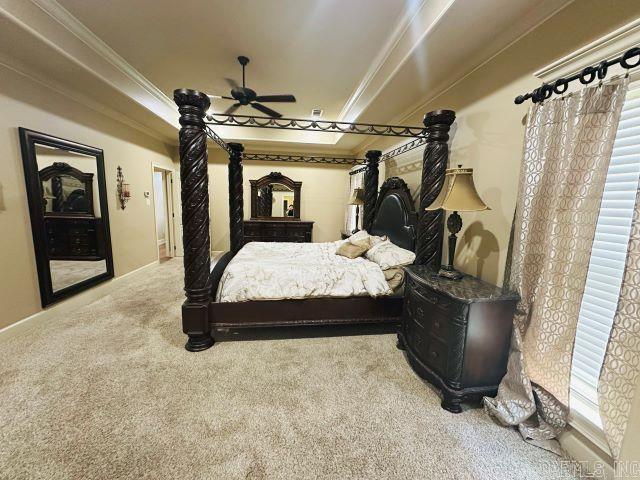 14 Longwell Loop, Little Rock, AR 72211 - bedroom featuring carpet flooring and ornamental molding
