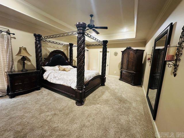 14 Longwell Loop, Little Rock, AR 72211 - bedroom featuring light colored carpet and crown molding