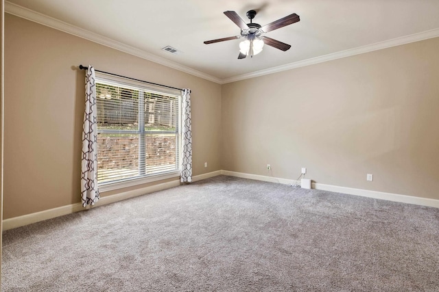14 Longwell Loop, Little Rock, AR 72211 - unfurnished room with crown molding, ceiling fan, and carpet flooring