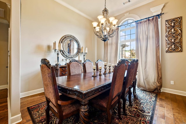 14 Longwell Loop, Little Rock, AR 72211 - dining room featuring a chandelier, crown molding, and wood-type flooring